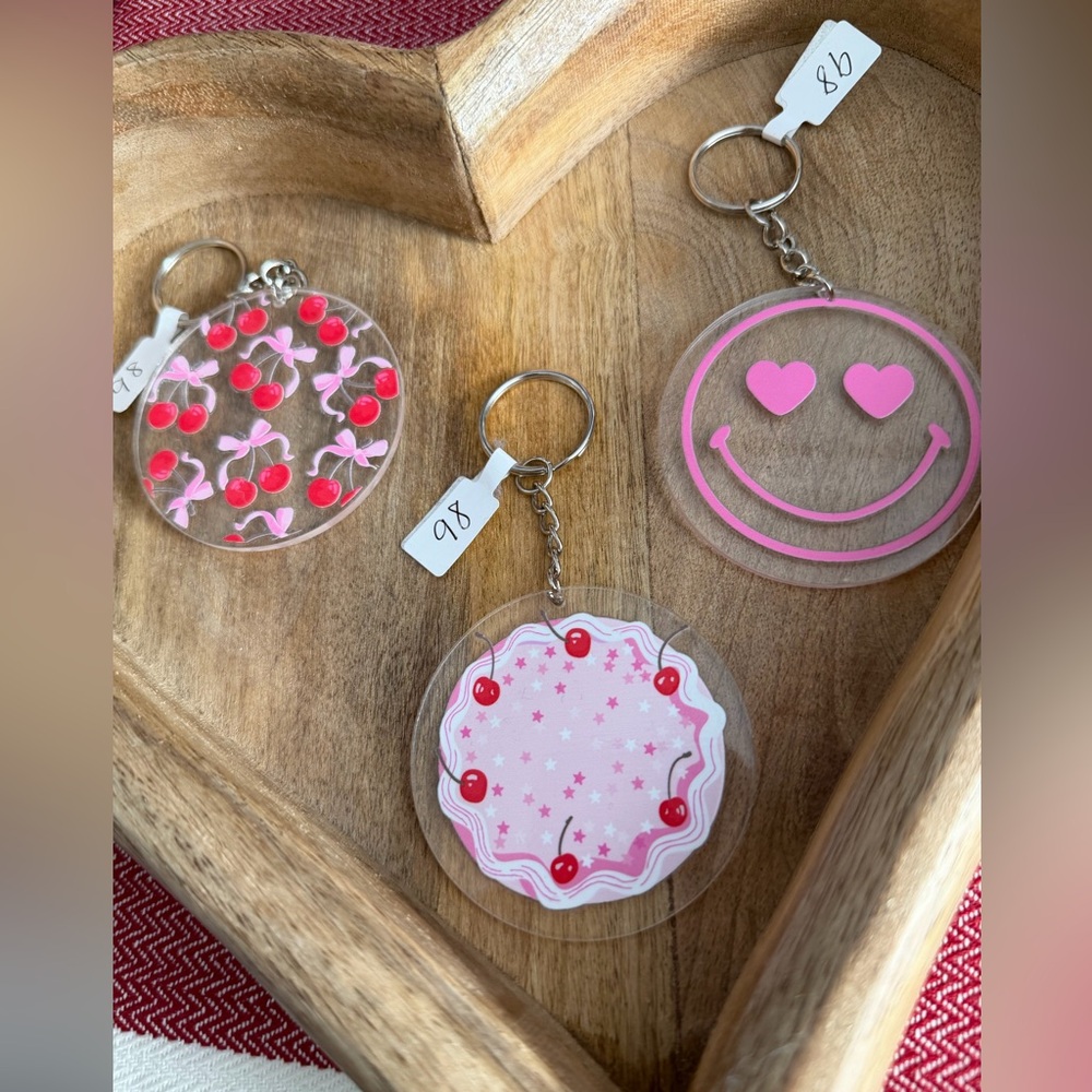 Pink Cherry Aesthetic Keychain Bundle | Coquette Y2K Set of‎ 3